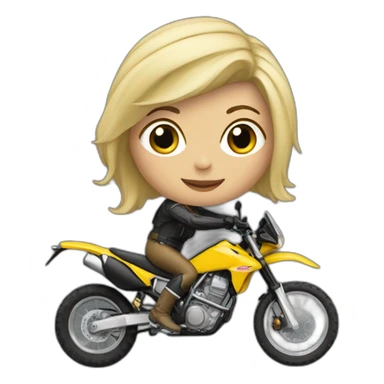 blonde on an enduro motorcycle sticker