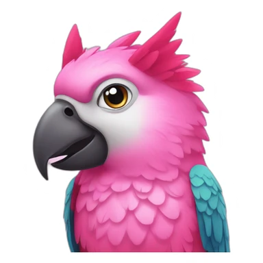 parrot looking like a husky in pink color sticker