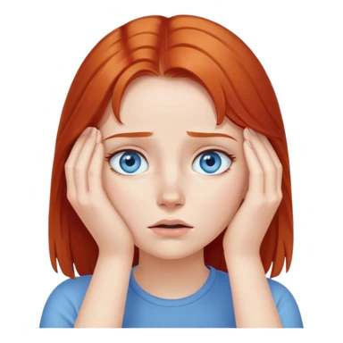 Facepalm redhead girl blue eyes sticker
