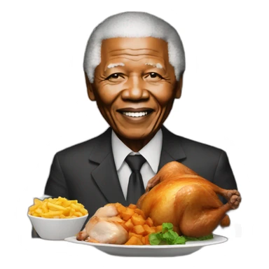 Nelson Mandela with a whole roast chicken in prison sticker