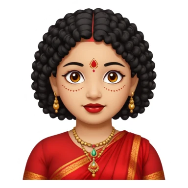 Indian fat girl south Indian curly short black hair sticker