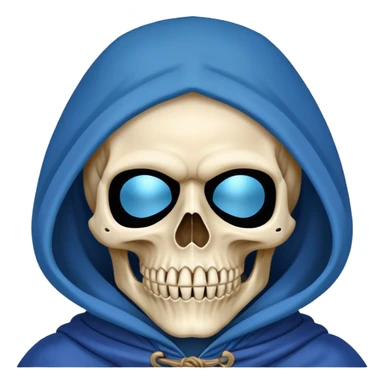 pirate skull wearing blue hood and cloak and mask sticker