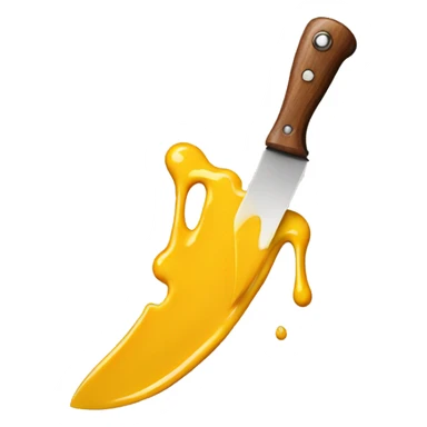a knife made from dripping mustard sticker