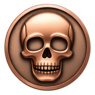 COIN copper with skull sticker