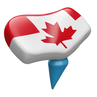 Pushpin with Canadian flag sticker