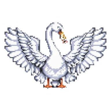 swan with wings spread sticker