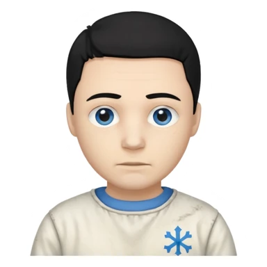 John Broom from Poison with light skin, blue eyes, black hair, ivory inmate outfit  sticker