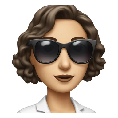 Hyperrealistic cheeky brunette white woman sunglasses  sticker