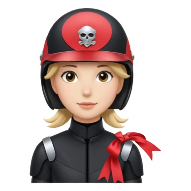 Rider helmet black matte at the back theres ribbon attached for female rider sticker