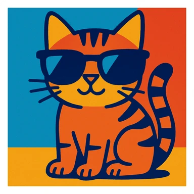 A cat wearing sunglasses sticker