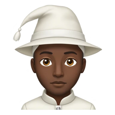 Black man with pointy white hat sticker