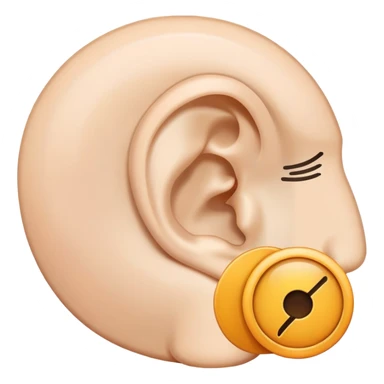 icon of an ear with a circle and a line through it, representing ignore sticker