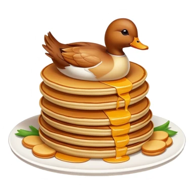 Beijing Peking Duck with crispy skin and pancakes, simplified emoji style with bold outlines and bright colors, cartoon style roasted duck sticker