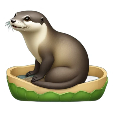 Loutre sur tortue sur elon musk sticker