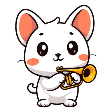 Cute creature with trumpet-shaped ears sticker