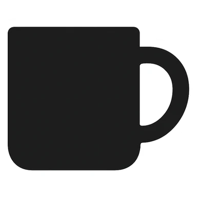 simple black mug icon sticker