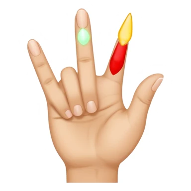 Make a hand (skin complexion) with 4 fingers up, with the thumb tuck in. I SAID 4 FINGERS UP AND THUMB TUCKED IN, NOT OUT sticker
