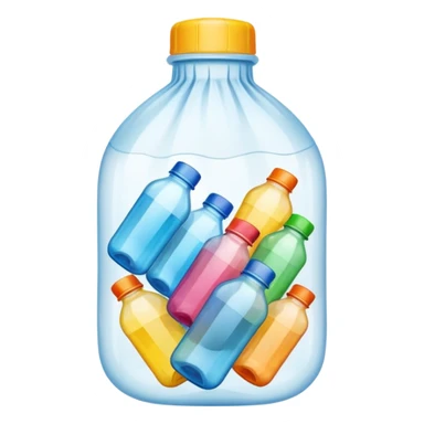 plastic bottles in a bundle bag sticker