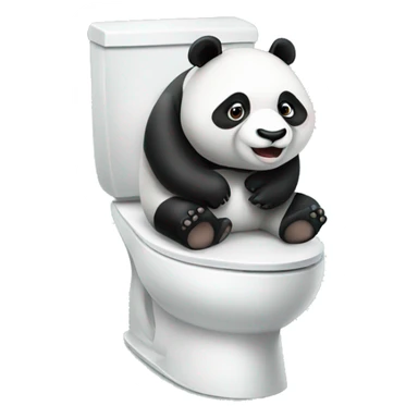Panda sitting on toilet sticker