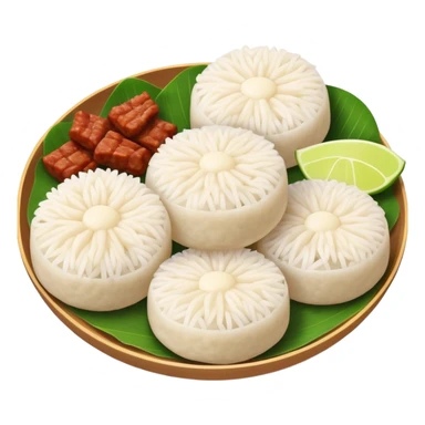 Ningbo rice balls with meat filling, simplified emoji style with bold outlines and bright colors, cartoon style round rice dumplings sticker