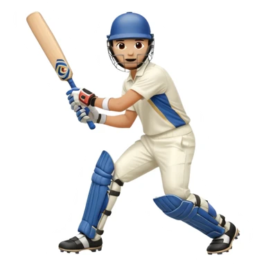 Right handed cricketer playing a front foot shot sticker