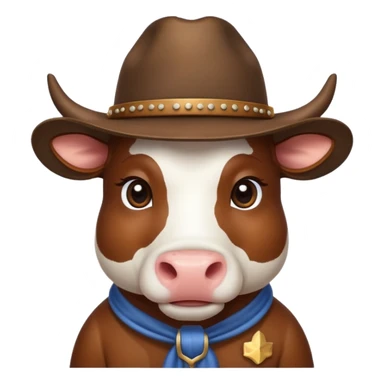 Cow wearing cowboy hat  sticker