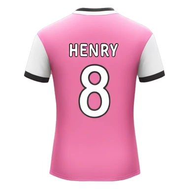 Pink soccer Jersey with number 8 on the back and The name Henry sticker