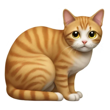 Cat squatting sticker