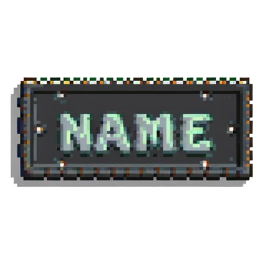 nameplate with the word 'Name' sticker