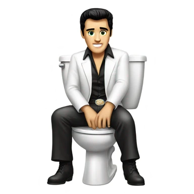 Elvis sitting on the toilet sticker