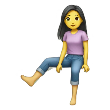 Une fille sur l'arbre sticker