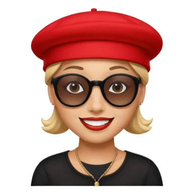 Sourire,.lu.ettes de soleil noires, beret rouge parachutiste sticker