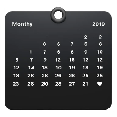 payment schedule — a black matte calendar minimum details sticker