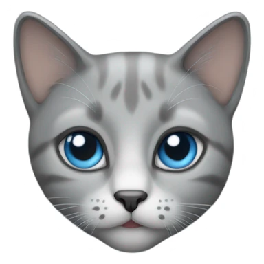Grey cat with blue eyes sticker
