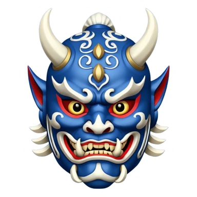 blue samurai oni mask sticker