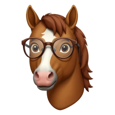 retro horses with glasses sticker