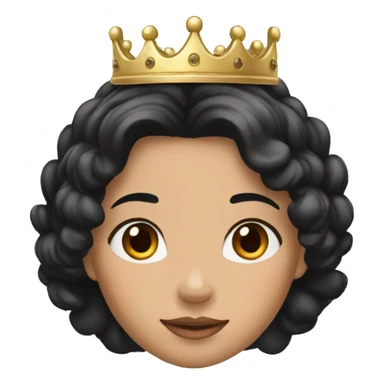 princess crown WITH BLACK HAIR sticker