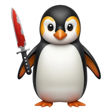 Pinguin with bloody knife sticker