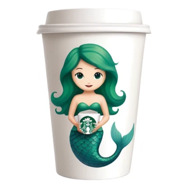 Starbucks coffee cup with green mermaid logo sticker