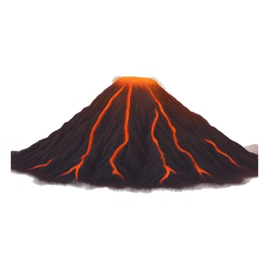 awakened volcano, ashes, fire, relief sticker