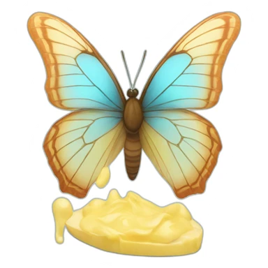 Butterfly made by butter sticker