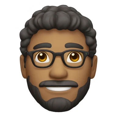 Chico moreno con lentes y pelo rizado corto sticker