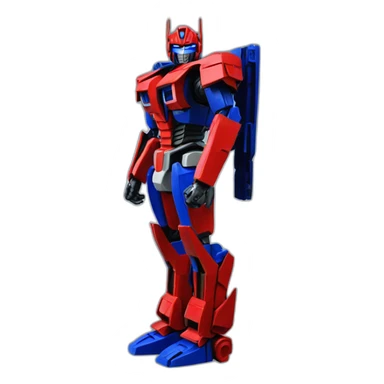 Transformer red blue power stand up side right leg front left leg back sticker