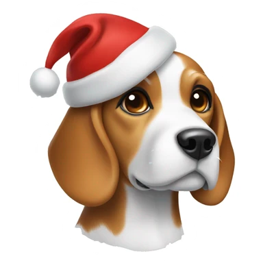 A beagle with Christmas hat  sticker