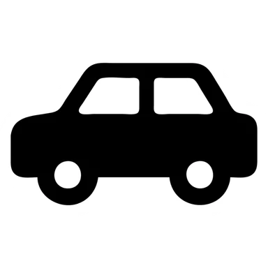 car, solid filled icon style, silhouette, no interior details sticker