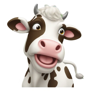 A cow who is dancing sticker