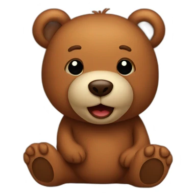 Brown teddy bear happy  sticker