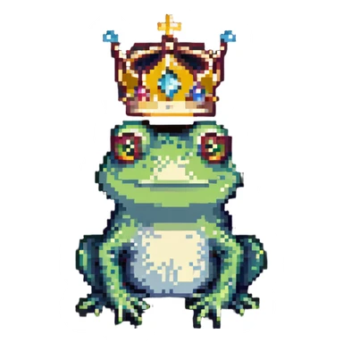 a crowned frog sticker