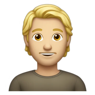 man with blond hair and greek nose sticker