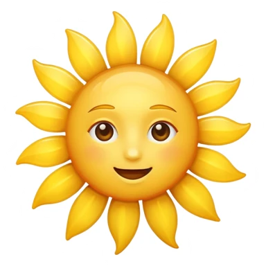 sun emoji, simple and bright sticker